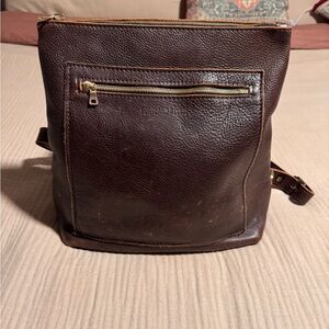 Portland Leather Goods tote backpack in cold brew